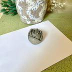 Large Rose Paperweight Statue | Faux Concrete Rose