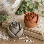 Large Rose Paperweight Statue | Faux Concrete Rose
