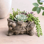 Tree Stump Mushroom Planter | Succulent Planter 4 Inch Pot