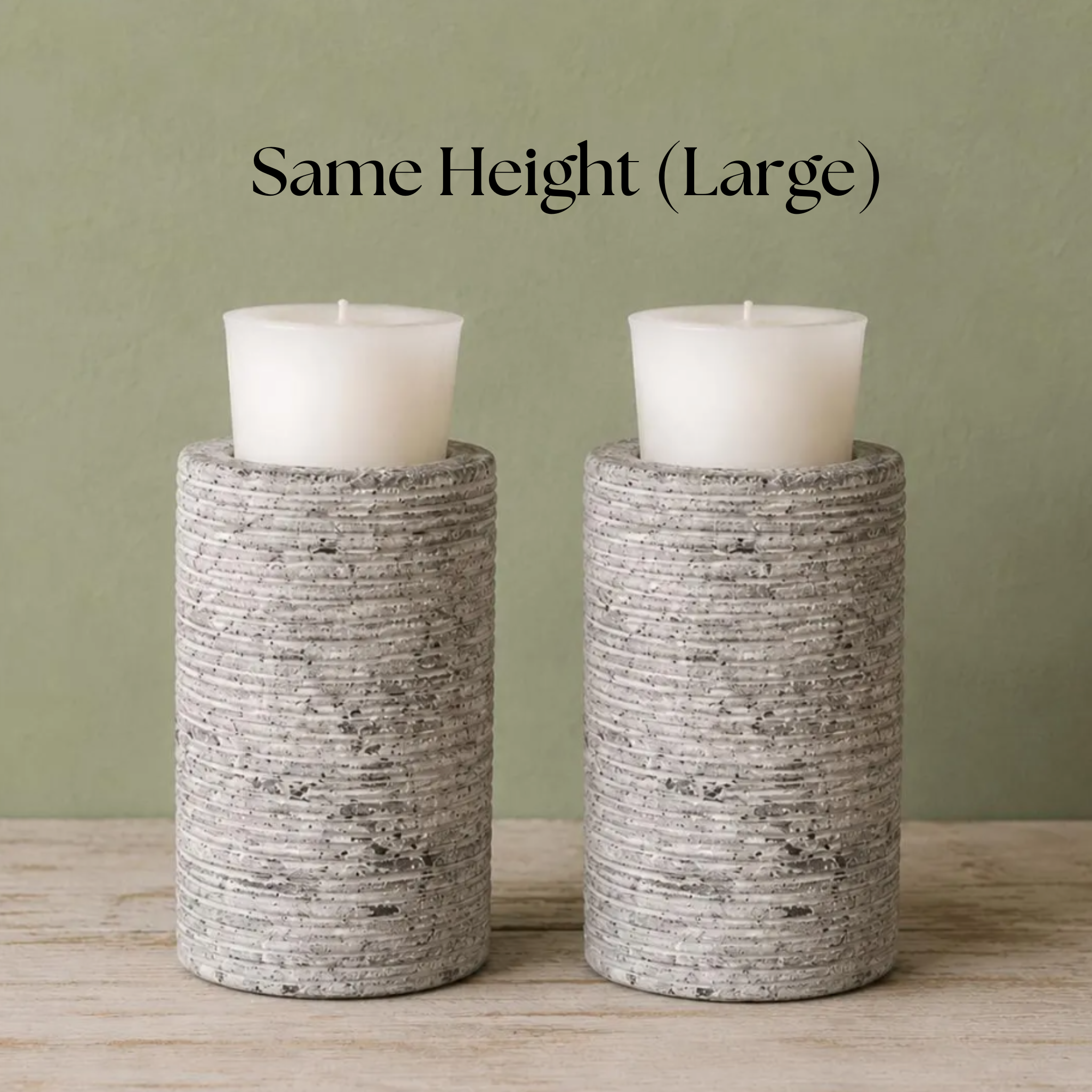 Striped Votive Candle Holders | Concrete Candle Holder Farmhouse Decor Rustic Accents