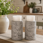 Striped Votive Candle Holders | Concrete Candle Holder Farmhouse Decor Rustic Accents
