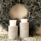 Striped Votive Candle Holders | Concrete Candle Holder Farmhouse Decor Rustic Accents