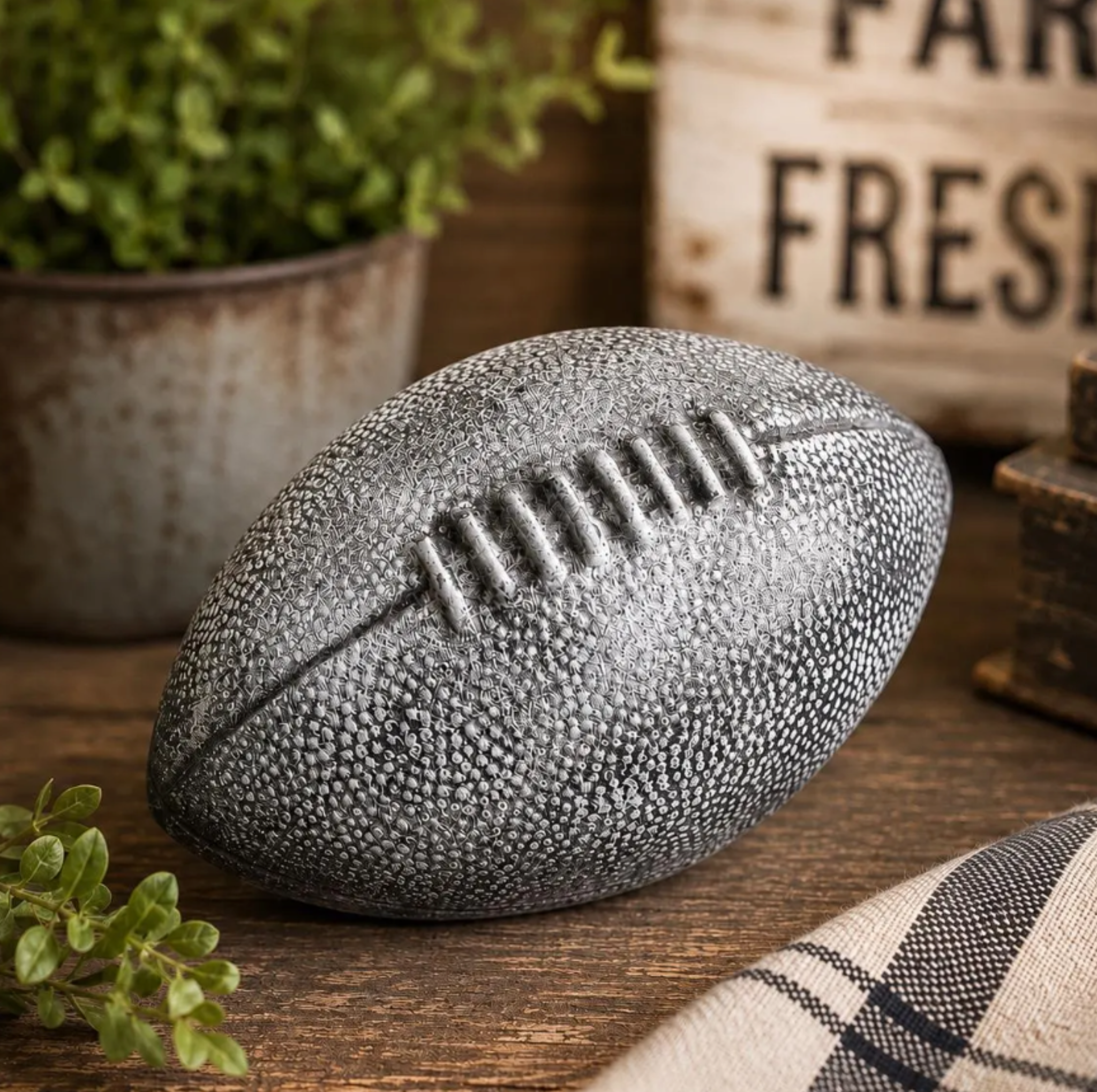 Concrete Football Statue Hanging Or Garden Statue | Football Mom Gifts