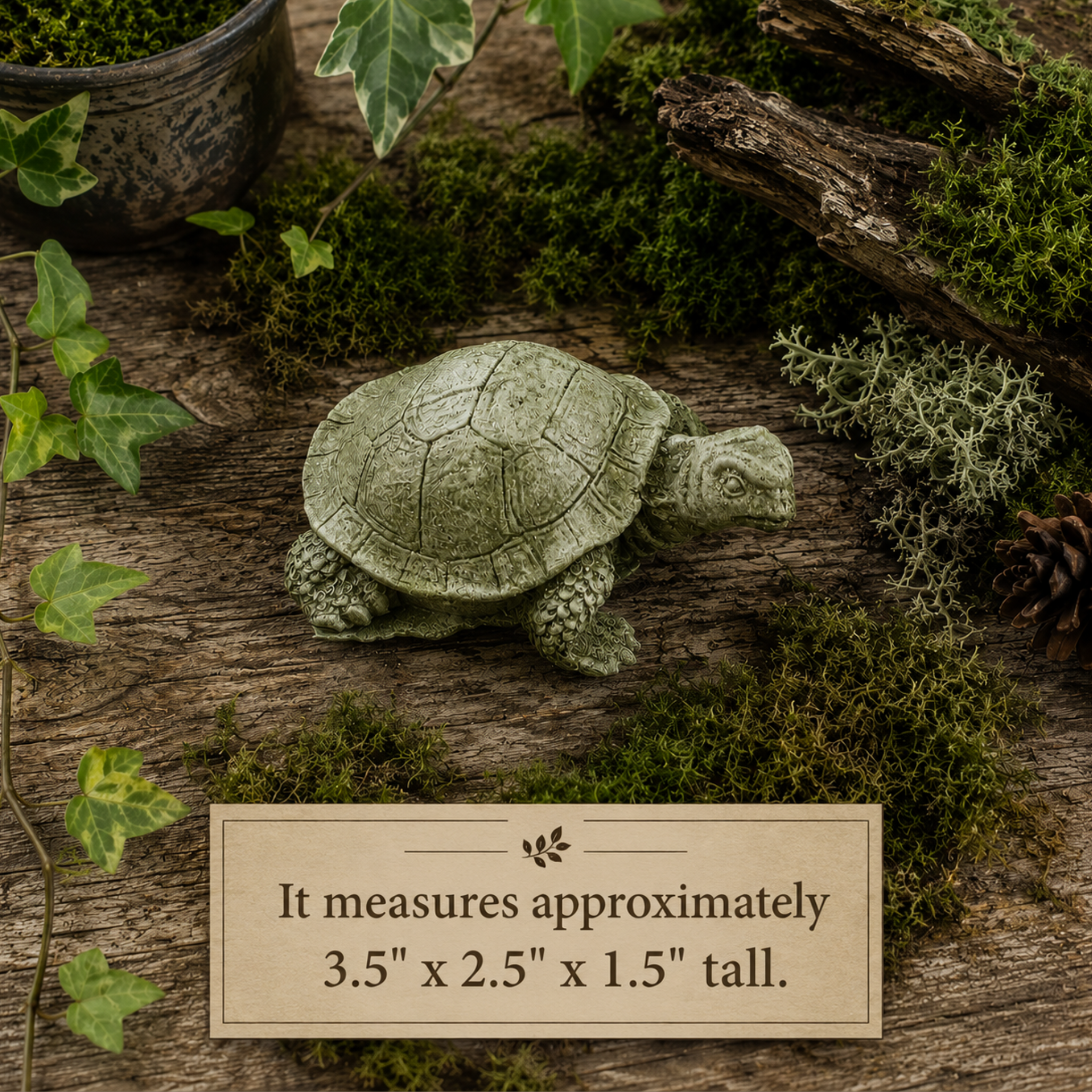 Baby Turtle Statue for Gardens, Planters, Aquariums, or Ponds