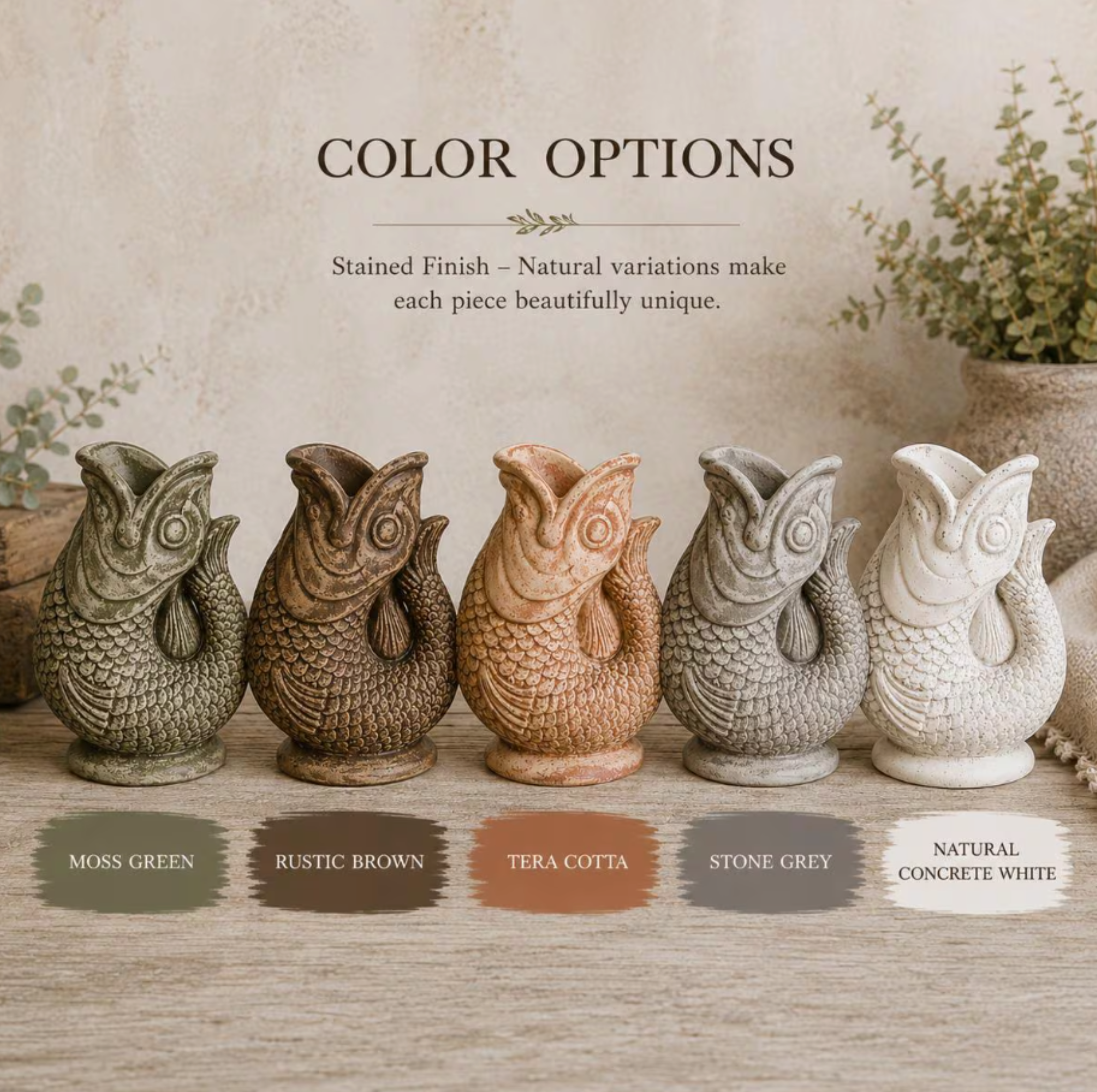 Fish TaperCandle Holder | Carp or Koi Concrete Candle Votive