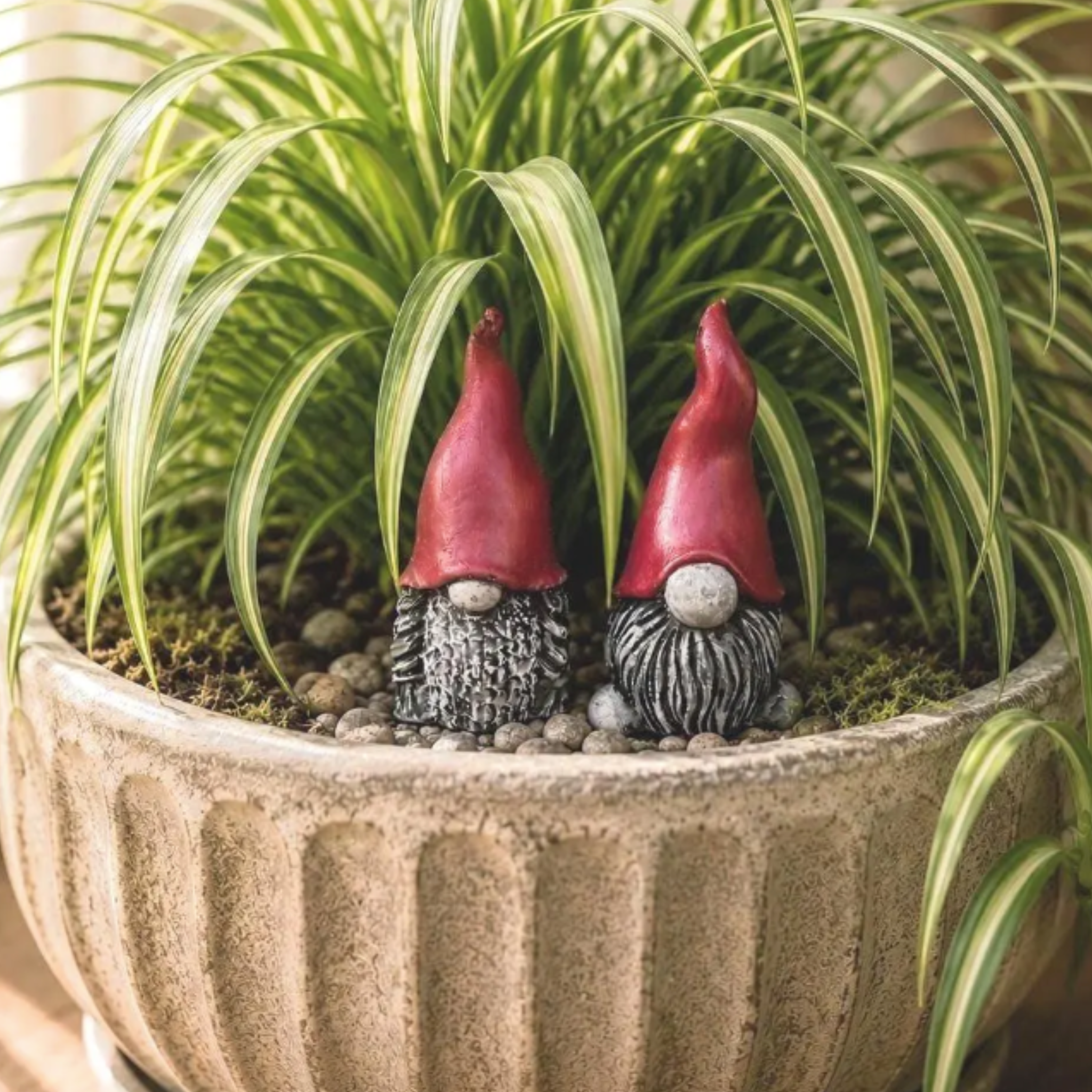 Miniature Red Hat Gnomes | Custom Hat Colors | Garden Statues or Planter Decor