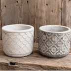 Embossed Concrete Planters 4-5 Inch Planters | Scalloped or Floral Embossing