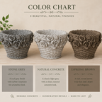 Basket-Weave Planter with 3D Roses | Concrete Planters | 5 Inch Pot
