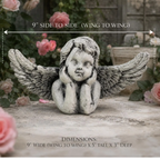 Large Wings Angel Statue | Concrete Garden Statue or Grave Decor