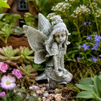 Mini Fairy Plant Stake | Concrete Fairy Garden Statue | Fairy Figurine