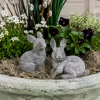 Fuzzy Bunny Statue Set
