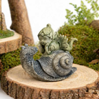 Fairy on Snail Statue | Fairy Garden Decor | Planter Accent
