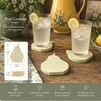 Concrete Pears | Fruit Trivet Set Pot Rests | Pear-Shaped Coasters