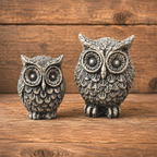 Miniature Owl Statues | Concrete Planter Decor Garden Statues