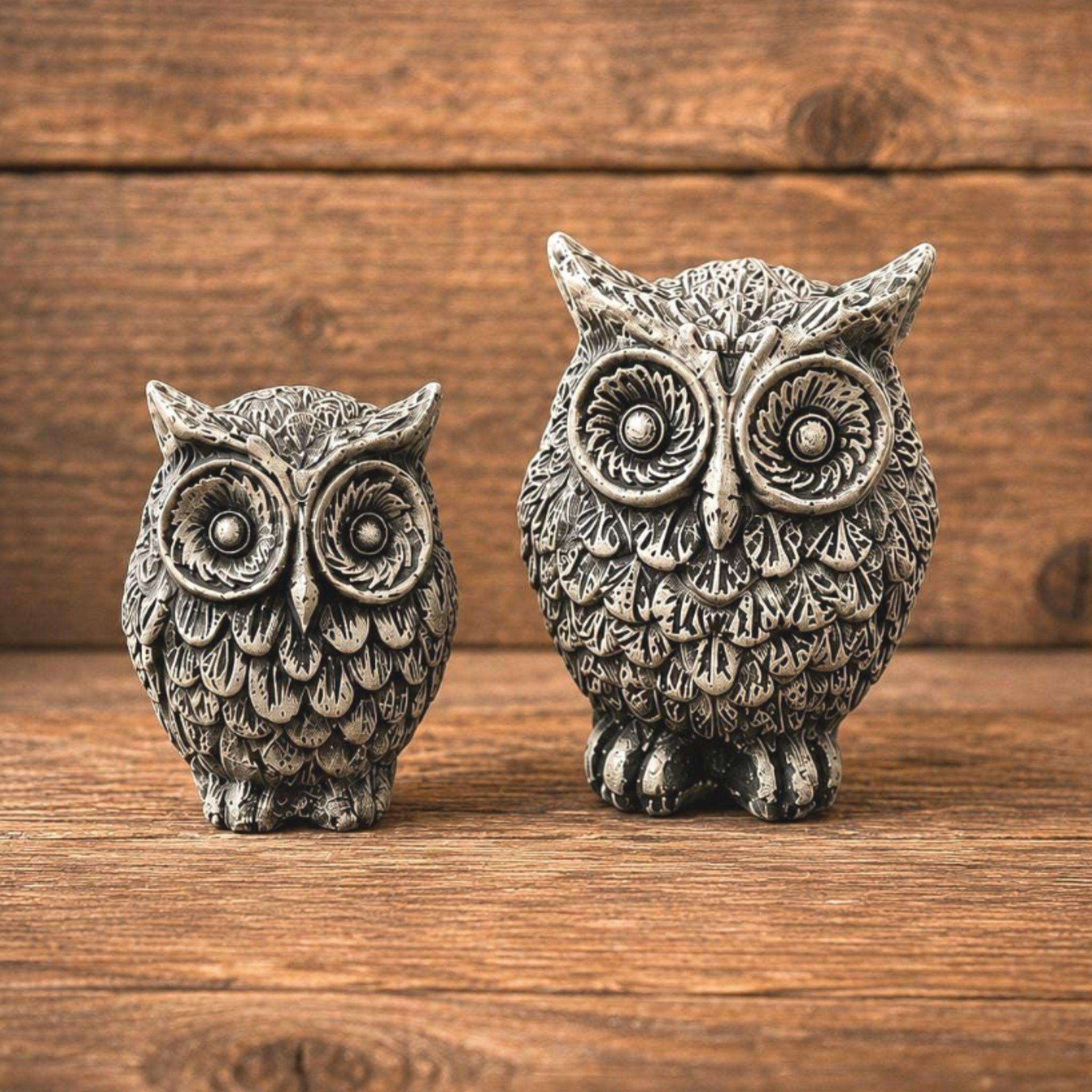 Miniature Owl Statues | Concrete Planter Decor Garden Statues