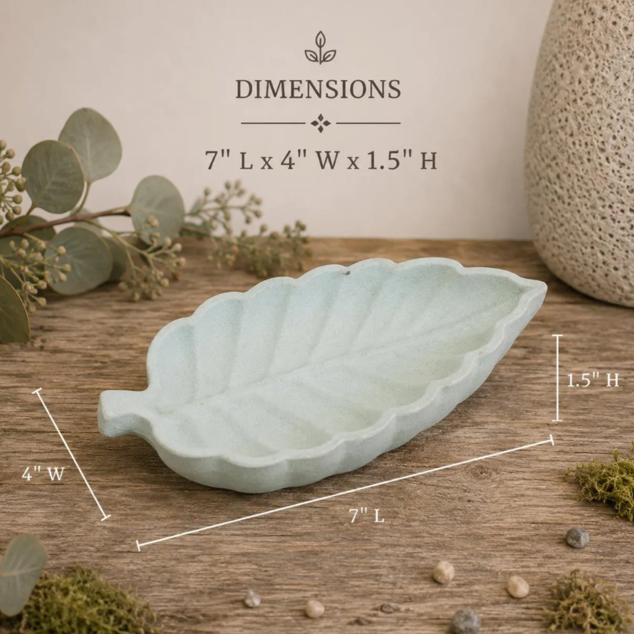 Concrete Leaf Tray | Colorful Trinket Tray Jewelry Organizer