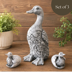 Mama Duck & Ducklings Garden Statues or Pond Decor