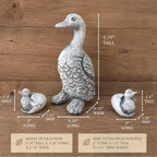 Mama Duck & Ducklings Garden Statues or Pond Decor