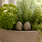 Miniature Beehive Statues 2pc | Concrete Fairy Garden Decor | Planter Accents