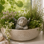 Small Angel Garden Statue | Concrete Cherub Statue | Gravestone Decoration