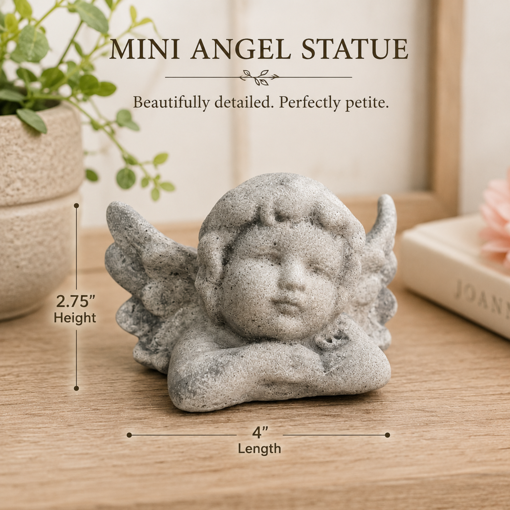 Small Angel Garden Statue | Concrete Cherub Statue | Gravestone Decoration
