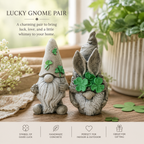Lucky Garden Gnomes | Four Leaf Clover Gnome Statues