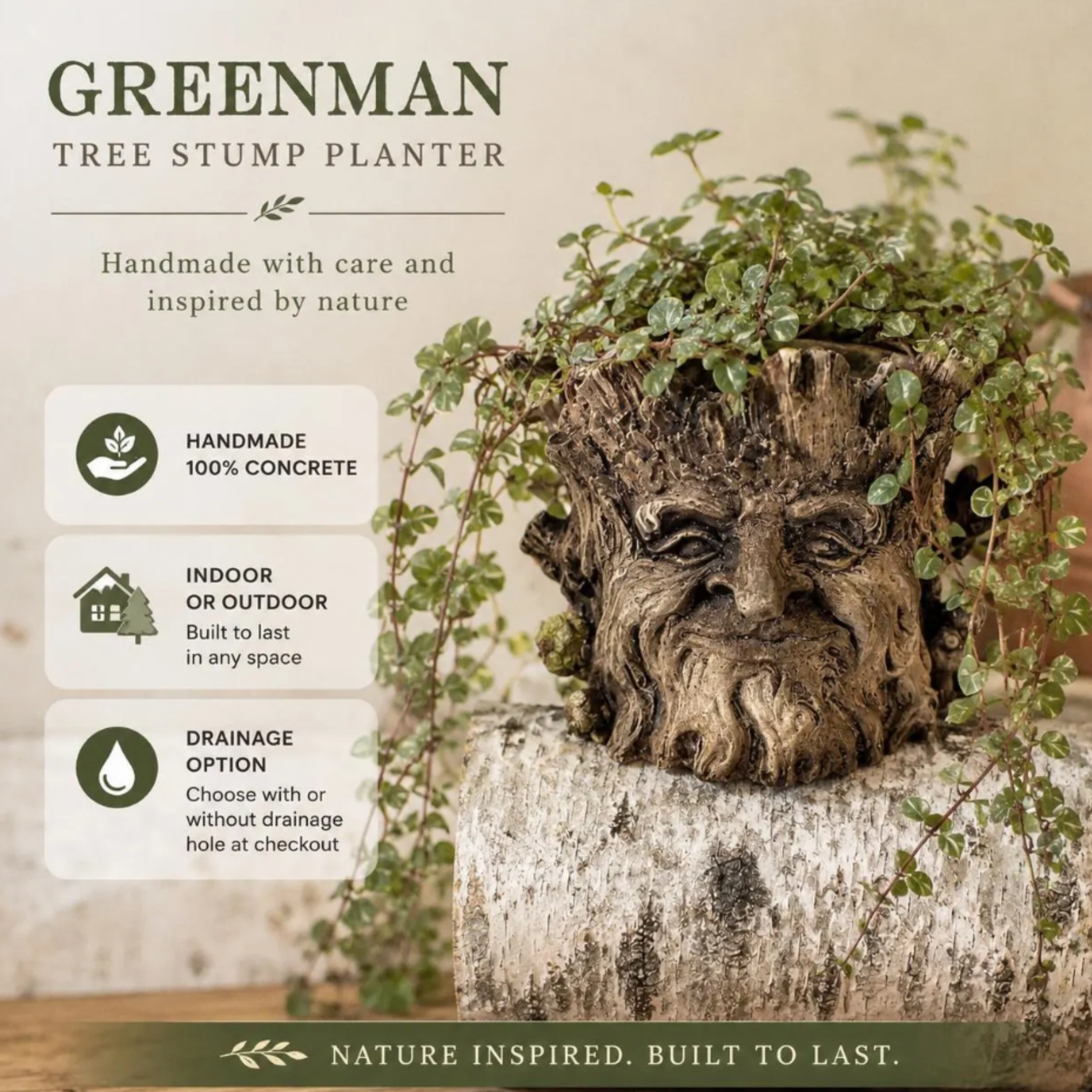 Woodland Greenman Tree Planter 4 Inch Pot