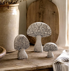 Dotted Cap Mushroom Plant Stakes | Set of 3 Mushroom Statues