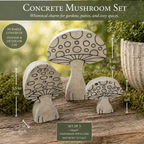 Dotted Cap Mushroom Plant Stakes | Set of 3 Mushroom Statues