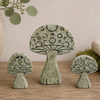 Dotted Cap Mushroom Plant Stakes | Set of 3 Mushroom Statues