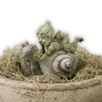 Fairy on Snail Statue | Fairy Garden Decor | Planter Accent