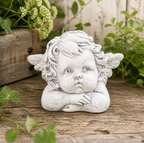 Chubby Angel Cherub Statue | Concrete Garden Statue or Grave Decor