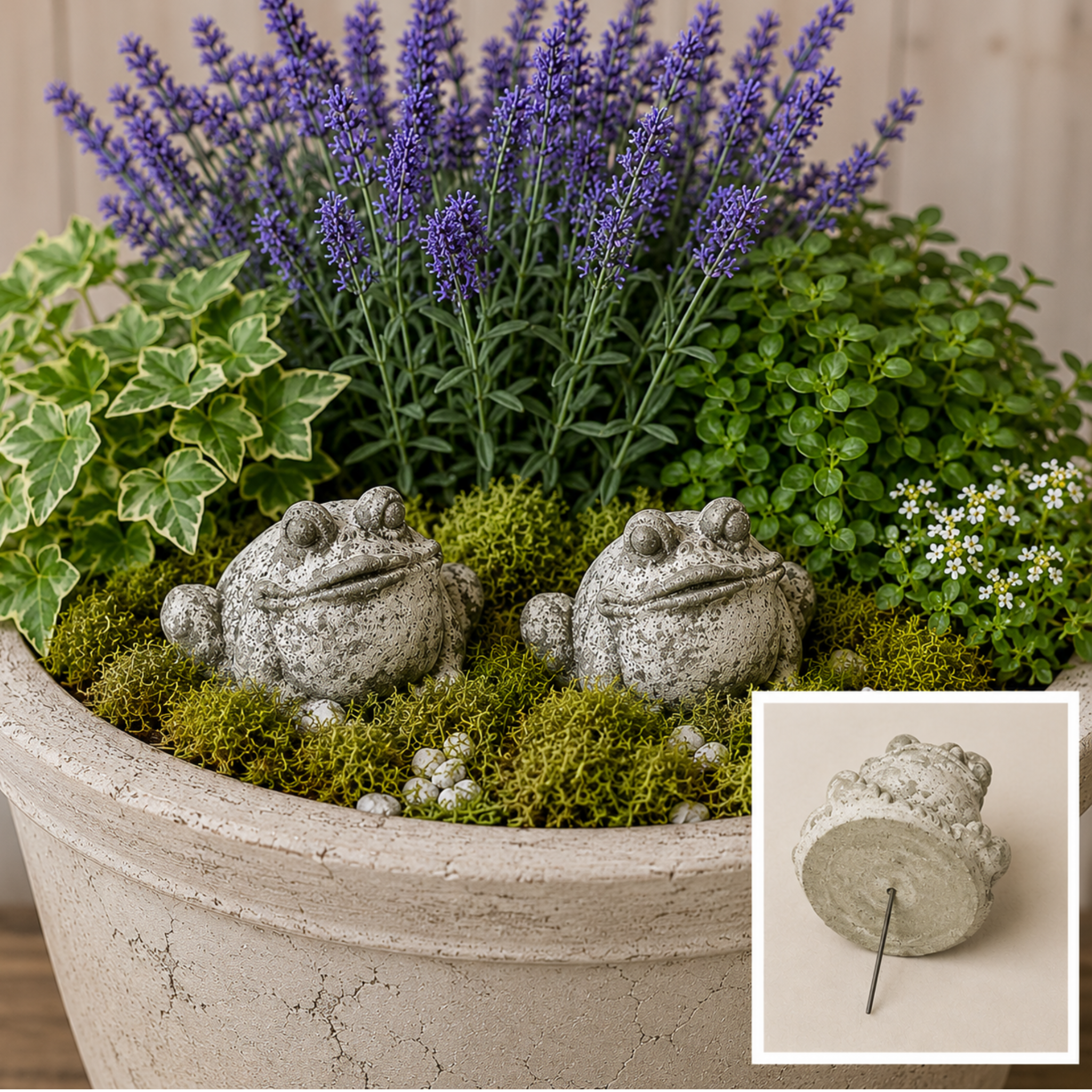 Mini Frog Statues | Plant Stakes or Planter Accent