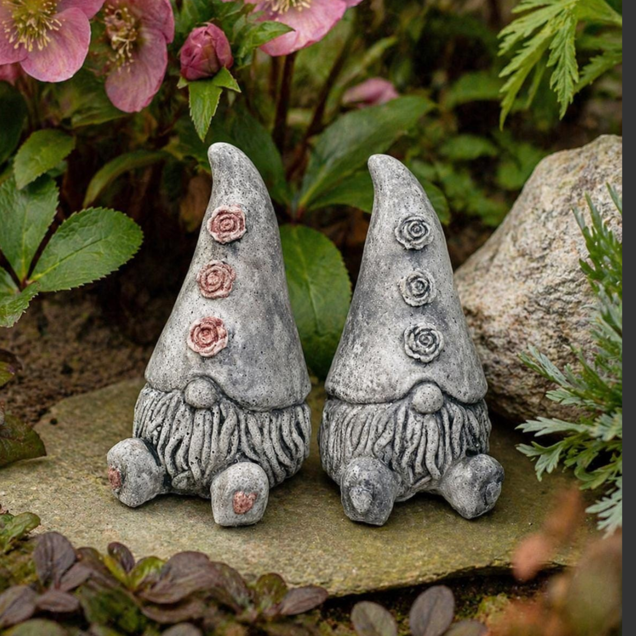 Rose Hat Garden Gnome Statue