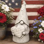Star Hat Gnome Holding American Flag Heart