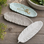 Concrete Feather Dish Trinket Jewelry Tray