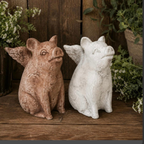 When Pigs Fly Concrete Pig Garden Statue