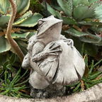 Frog Perched on Mushroom Statue Large Garden Sculpture