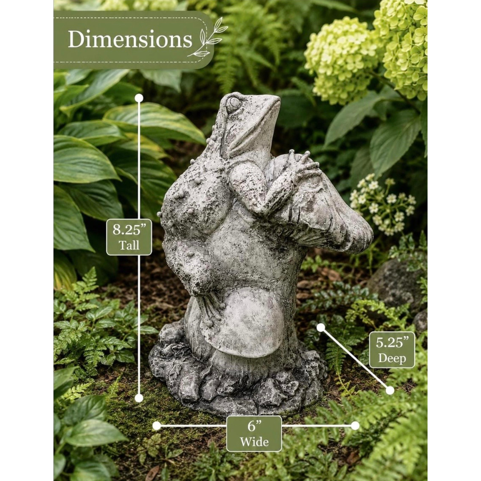 Frog Perched on Mushroom Statue Large Garden Sculpture