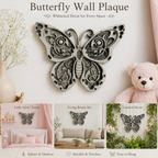 3D Butterfly Concrete Wall Hanging