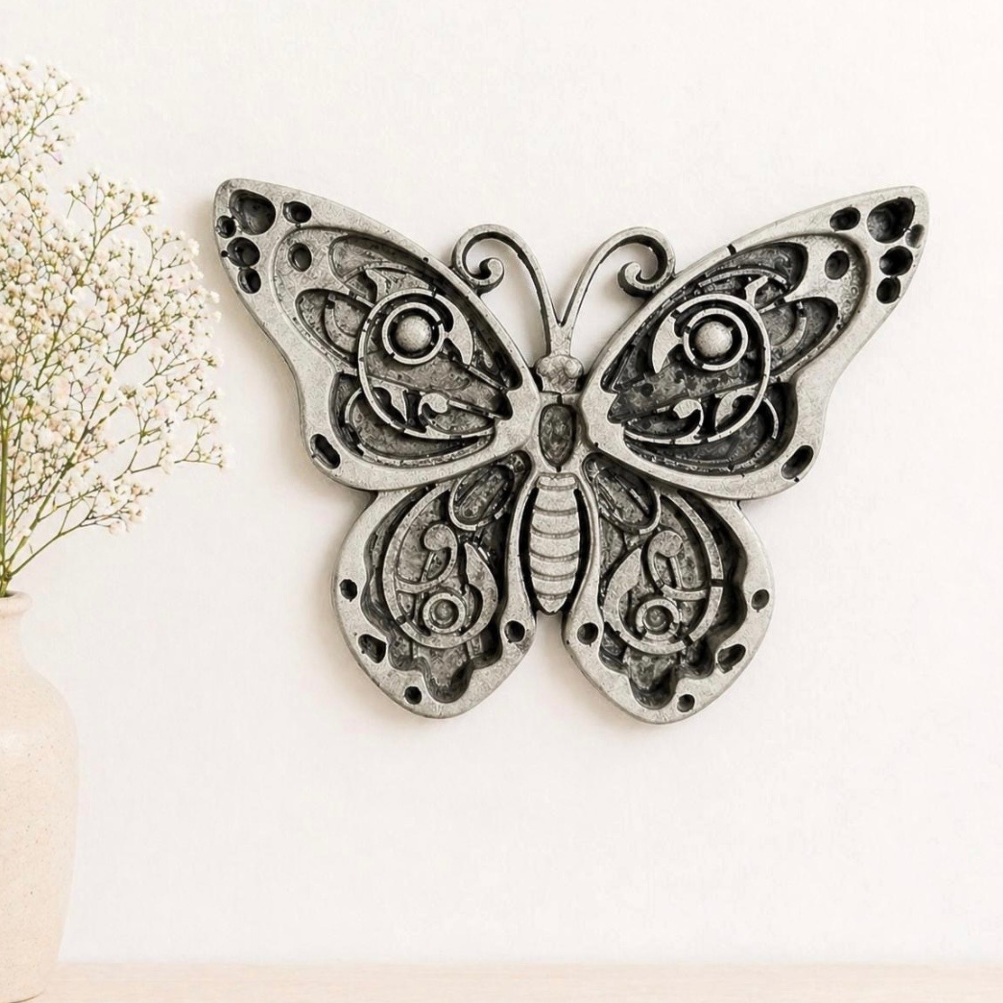 3D Butterfly Concrete Wall Hanging