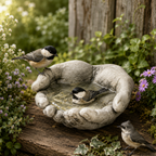 Concrete Hands | Bird Feeder, Birdbath, Trinket or Jewelry Dish