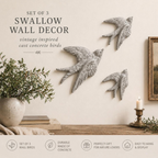 Concrete Wall Swallows | Bird Hanging Statues