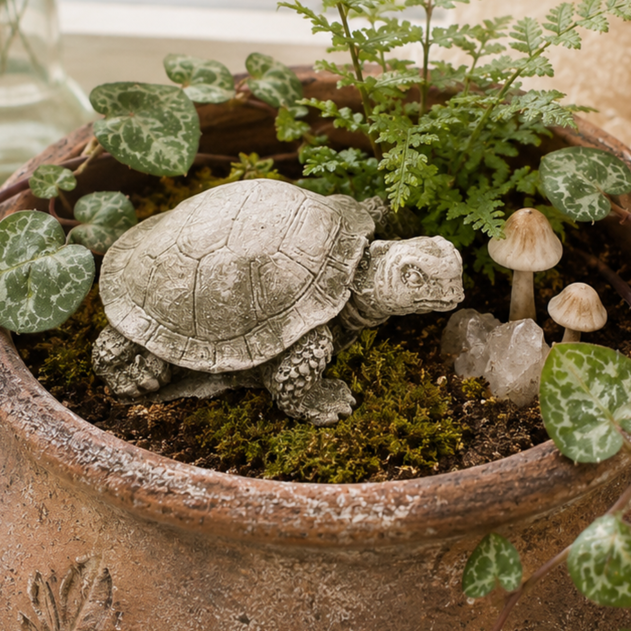 Baby Turtle Statue for Gardens, Planters, Aquariums, or Ponds