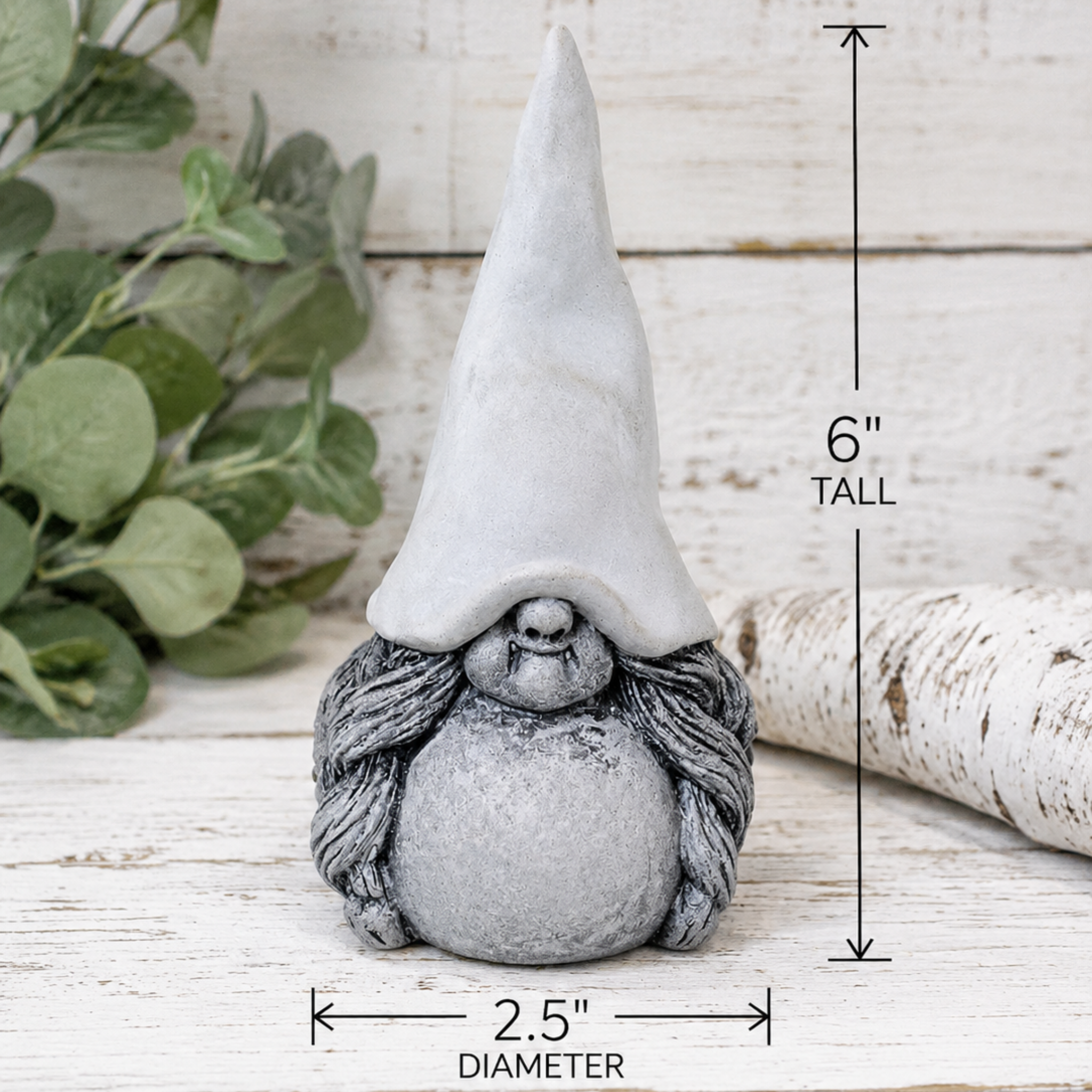 Garden Gnome with Braided Pigtails | Concrete Statue Gnome Figurine
