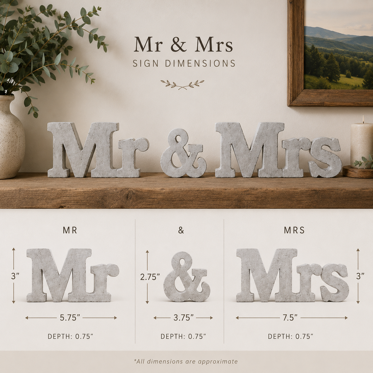 Mr & Mrs Concrete Wedding Sign | Handcrafted Wedding Decor | Vermont Concrete | Mrs & Mrs | Mr & Mr