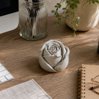 Large Rose Paperweight Statue | Faux Concrete Rose