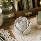 Large Rose Paperweight Statue | Faux Concrete Rose