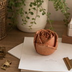 Large Rose Paperweight Statue | Faux Concrete Rose