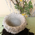 Basket-Weave Planter with 3D Roses | Concrete Planters | 5 Inch Pot
